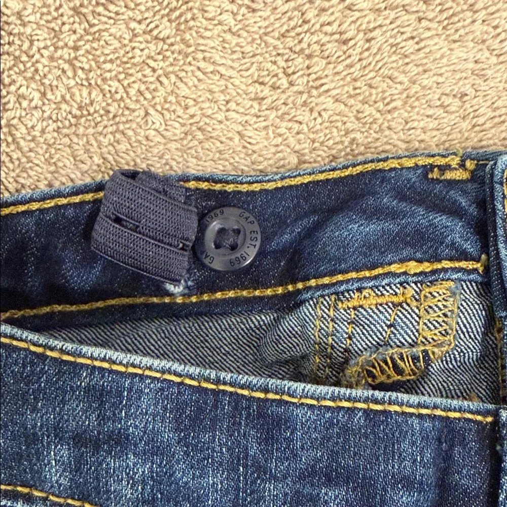 GAP Kids Dark Blue Super Skinny Fit Jeans with Braided Detail Size 7